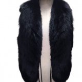 beautiful black fur gilet front side